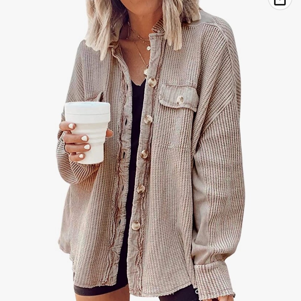 Tan Button Down Shacket - image 2